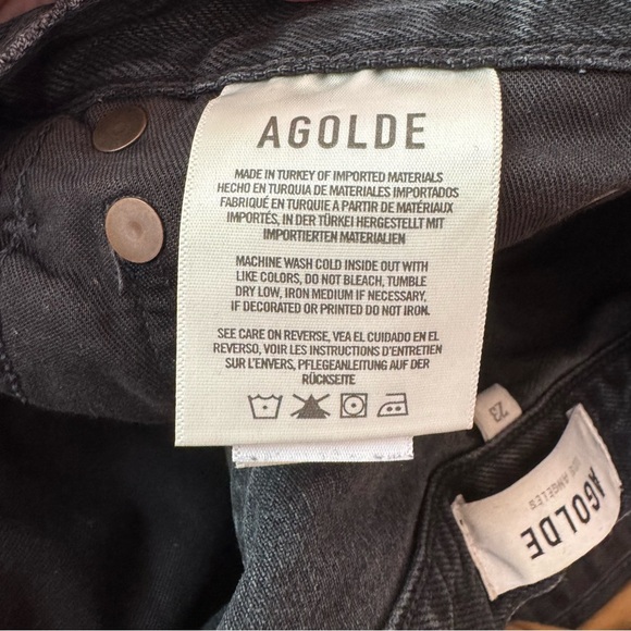AGOLDE 90'S JEANS BLACK DISTRESSED -23 - Picture 12 of 15